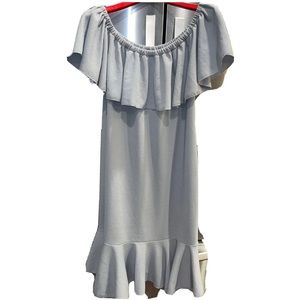 Gray ruffle neck DRESS LuLaRoe Cici Flounce Sexy OFF SHOULDER cici NEW size 2XL
